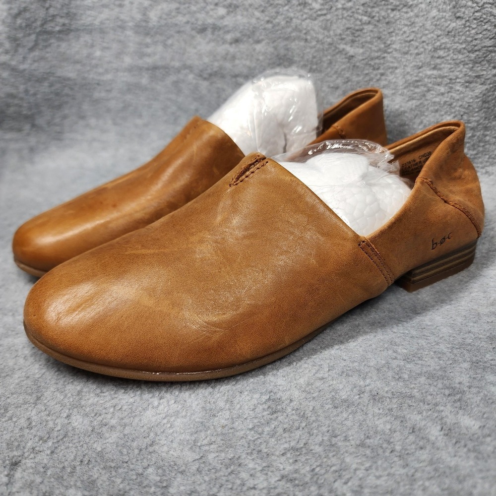 BOC Shoes Womens 6 Brown Leather Slip On Loafers‎ Flats Comfort Casual
